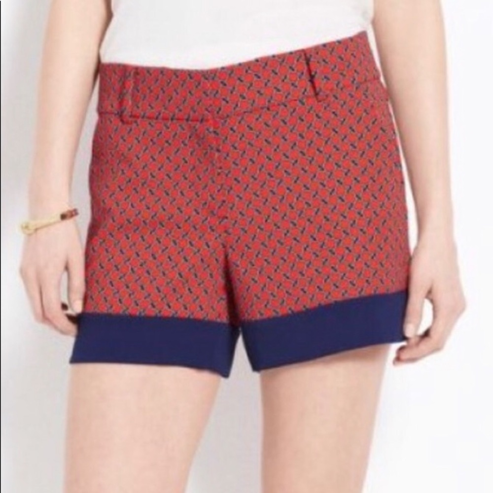 Ann Taylor Nautical Shorts Red Blue White